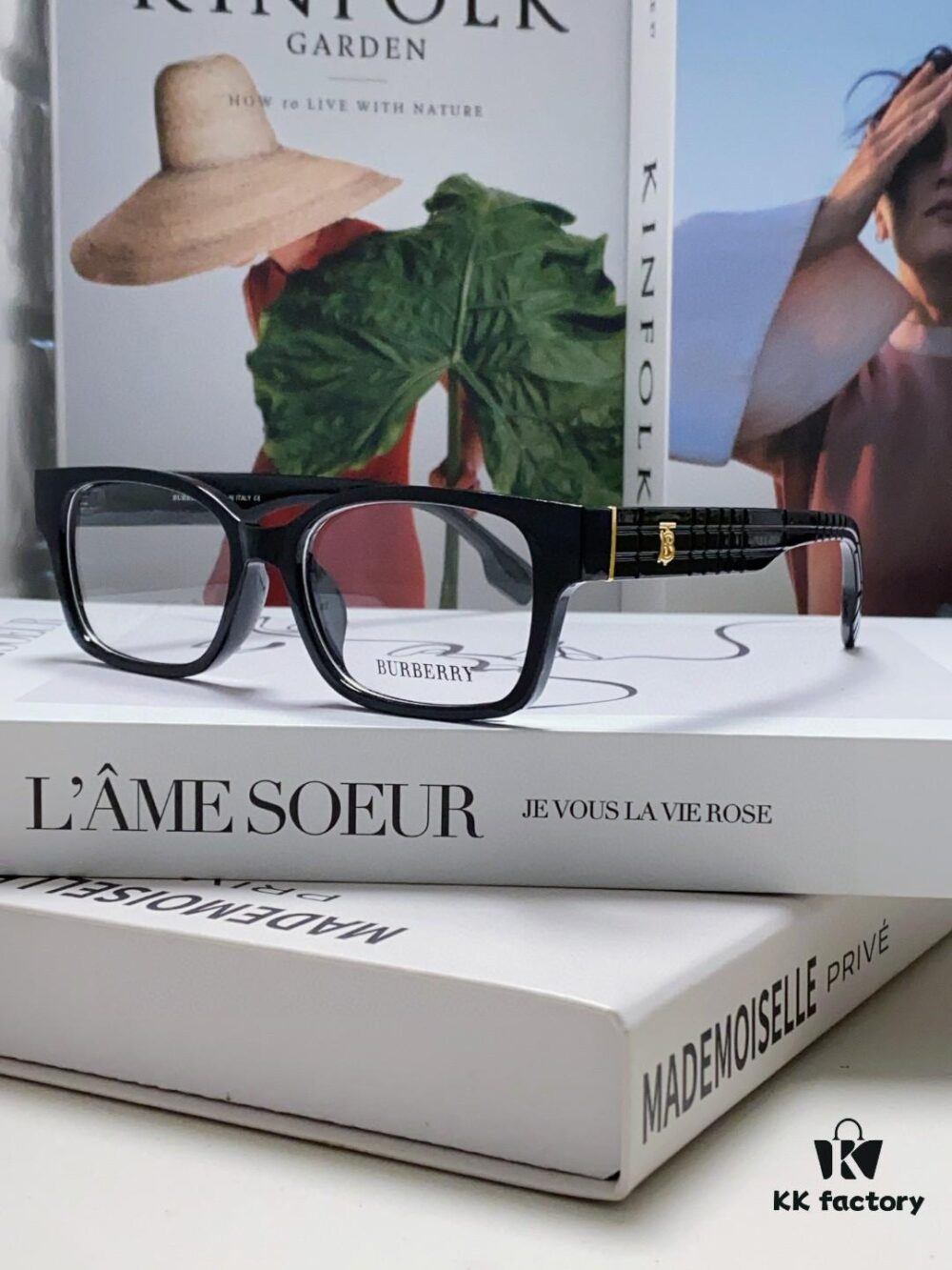 Burberry 2024 New Arrival High-Beauty Eyeglass Frame for Women, Large Frame Prescription-Compatible, Slimming Blue-Light Blocking Optical Glasses, Non-Powered Sunglasses