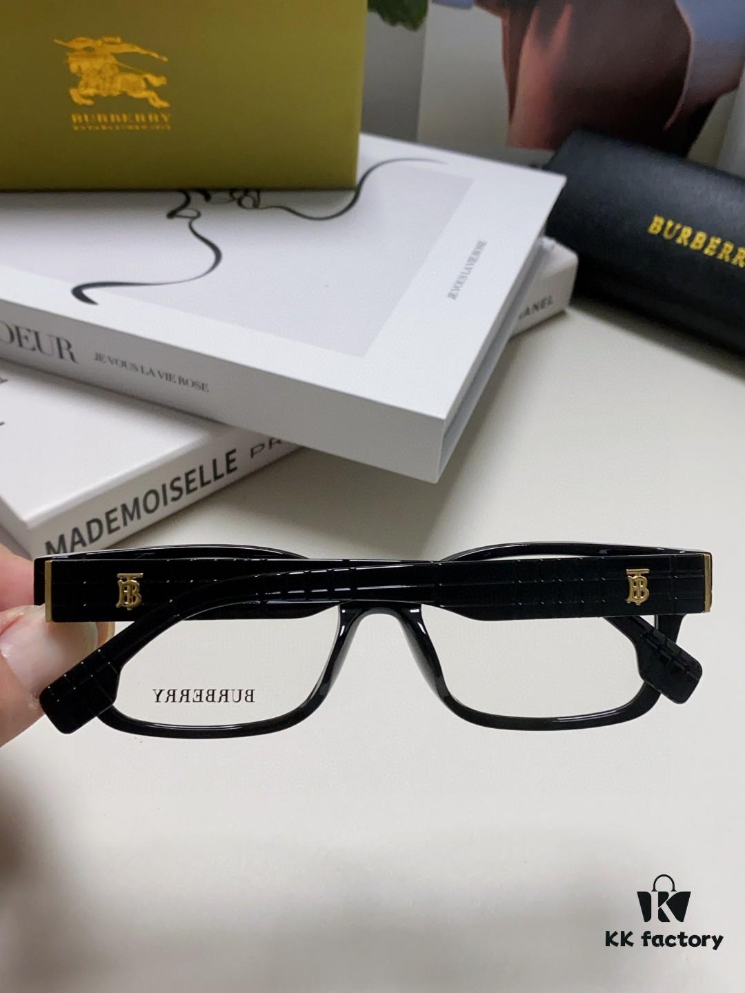 Burberry 2024 New Arrival High-Beauty Eyeglass Frame for Women, Large Frame Prescription-Compatible, Slimming Blue-Light Blocking Optical Glasses, Non-Powered Sunglasses