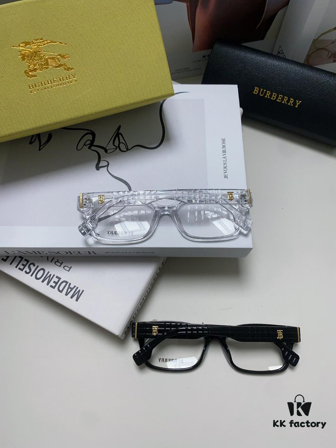 Burberry 2024 New Arrival B Style High-Aesthetic Eyeglass Frame for Women, Large Frame Prescription-Compatible, Blue Light Blocking, Non-Powered Glasses, Slimming Effect Optical Eyewear, Sunglasses