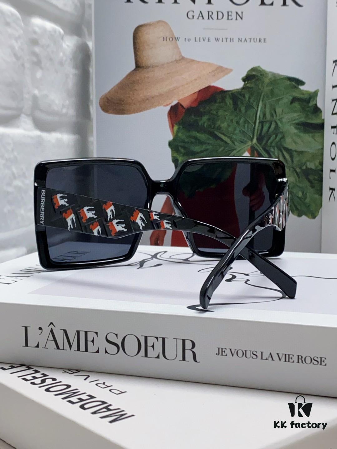 Burberry 2024 New Polarized Sunglasses for Women, Oversized Frame Flattering Face Shape, Sun Protection Shades Suitable for Round Faces, Driving Glasses