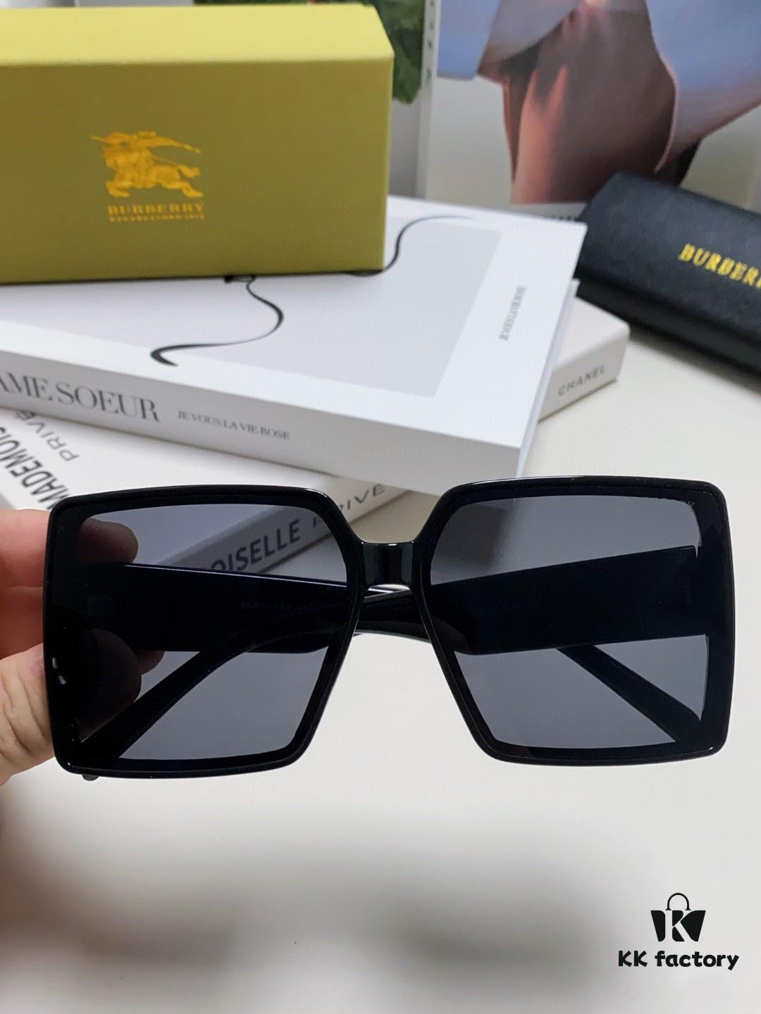 Burberry 2024 New Polarized Sunglasses for Women, Oversized Frame Flattering Face Shape, Sun Protection Shades Suitable for Round Faces, Driving Glasses