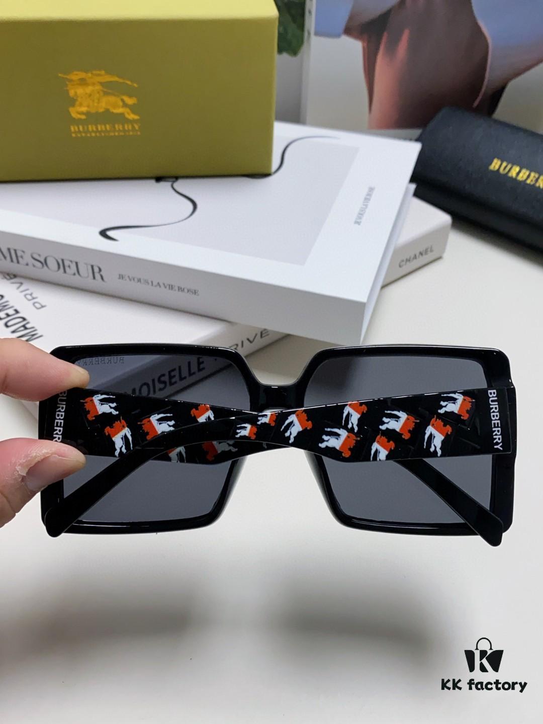 Burberry 2024 New Polarized Sunglasses for Women, Oversized Frame Flattering Face Shape, Sun Protection Shades Suitable for Round Faces, Driving Glasses