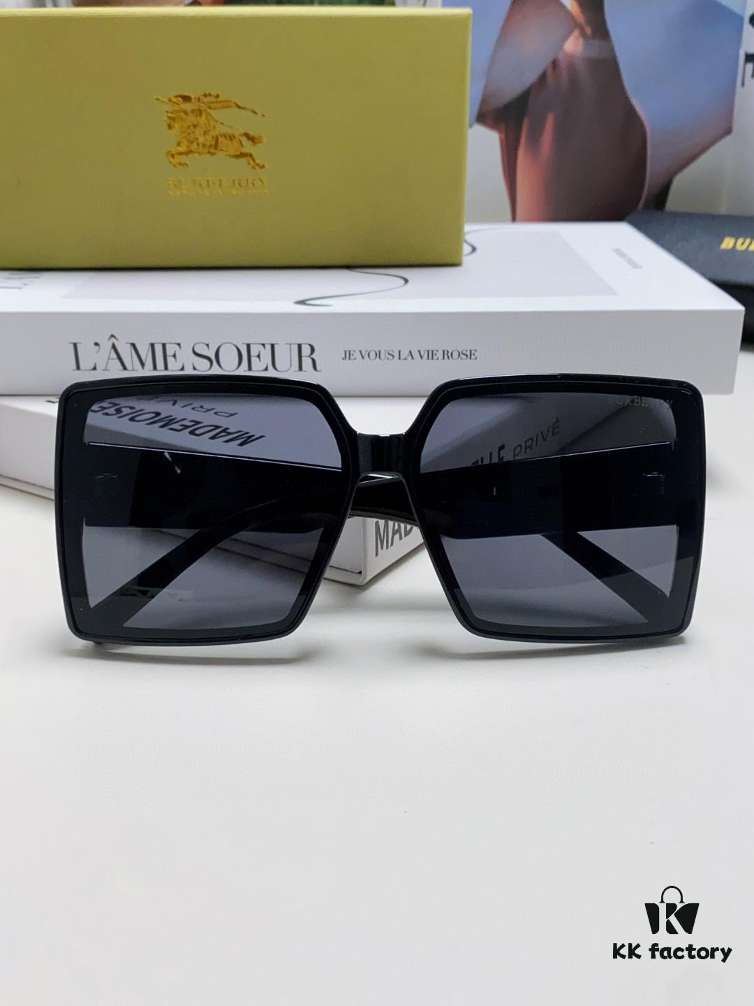 Burberry 2024 New Polarized Sunglasses for Women, Oversized Frame Flattering Face Shape, Sun Protection Shades Suitable for Round Faces, Driving Glasses