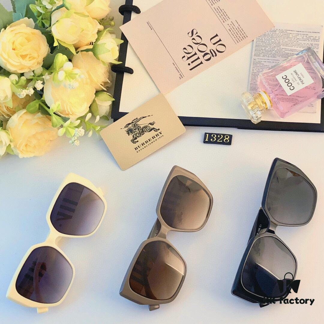 Burberry 2024 New Fashion Korean-Style Unisex Oversized Sunglasses for Women, Stylish UV-Protection Travel Sun Glasses