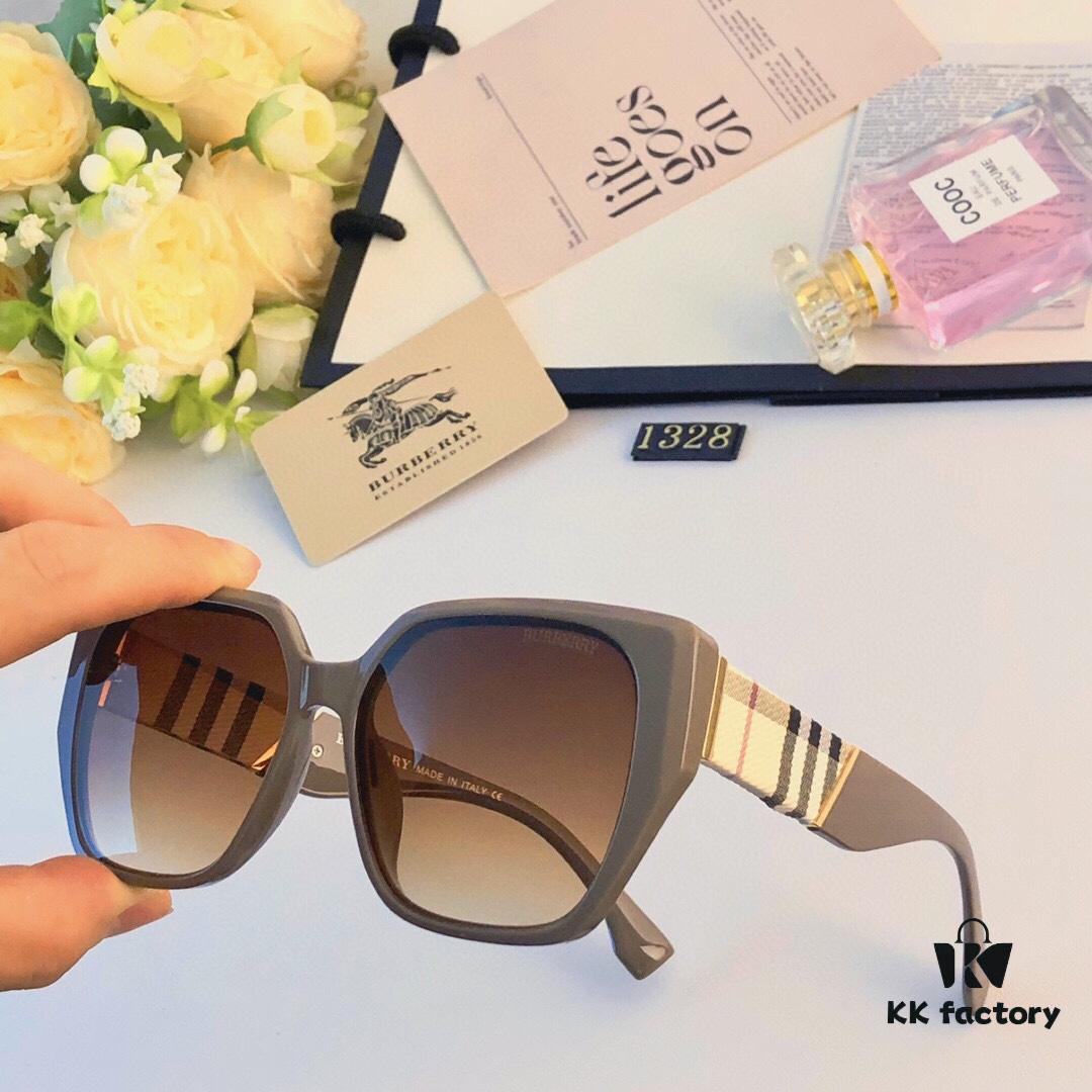 Burberry 2024 New Fashion Korean-Style Unisex Oversized Sunglasses for Women, Stylish UV-Protection Travel Sun Glasses