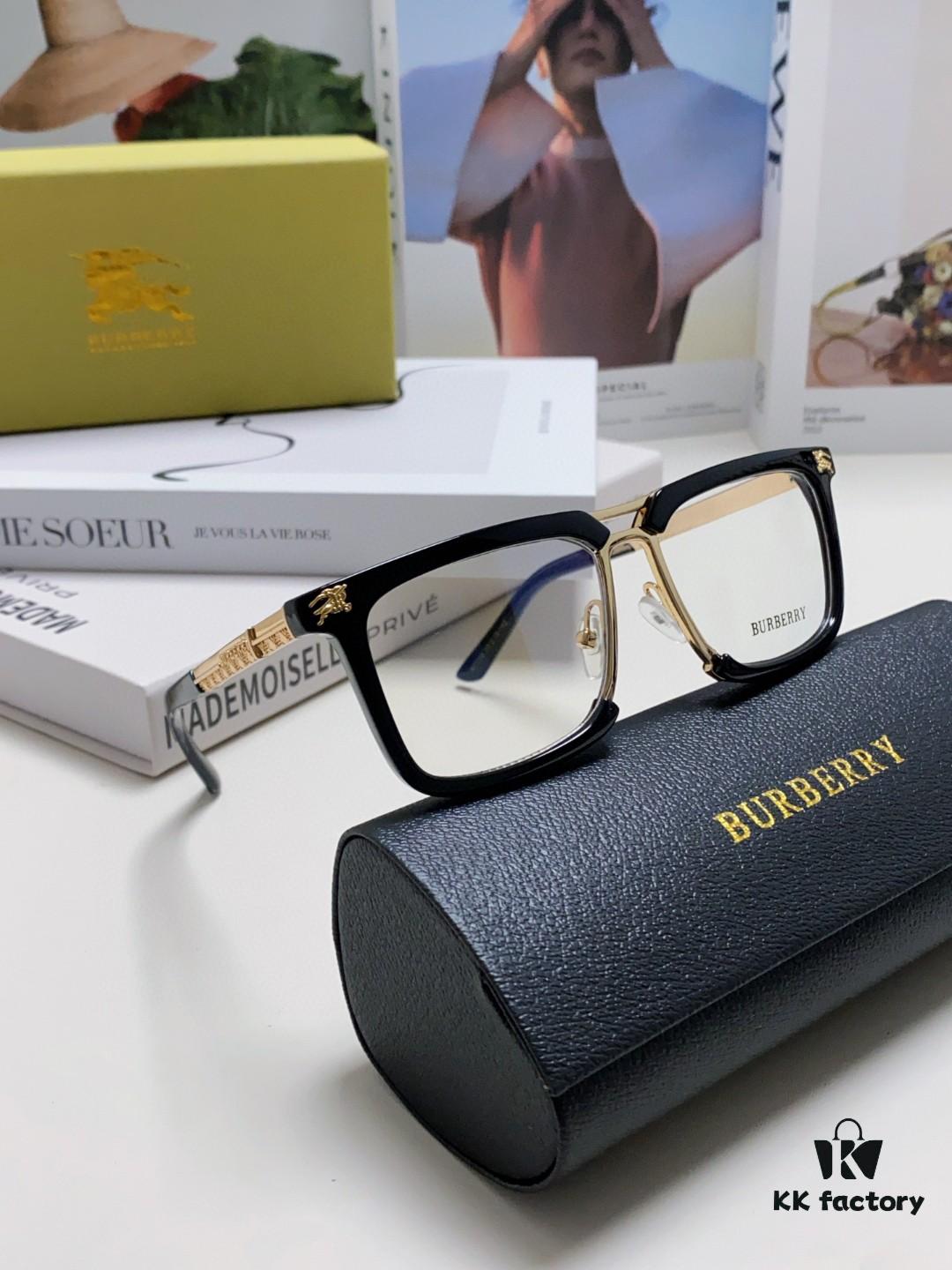 BURBERRY Full-Rim Metal Prescription Eyeglass Frame, Unisex Business Optical Glasses Frame
