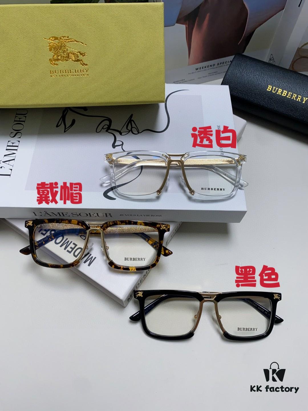 BURBERRY Full-Rim Metal Prescription Eyeglass Frame, Unisex Business Optical Glasses Frame