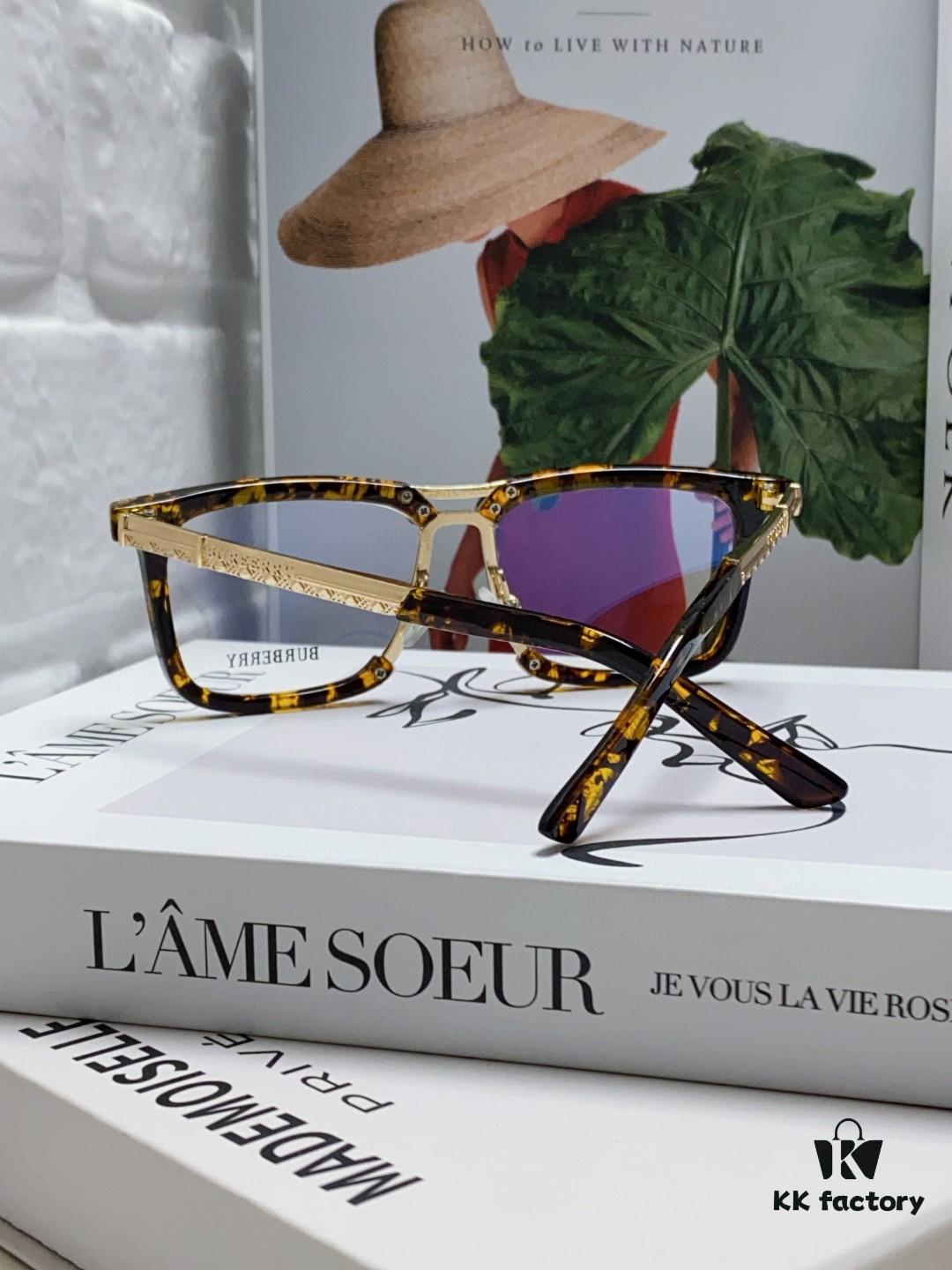 BURBERRY Full-Rim Metal Prescription Eyeglass Frame, Unisex Business Optical Glasses Frame Compatible with Sunglasses