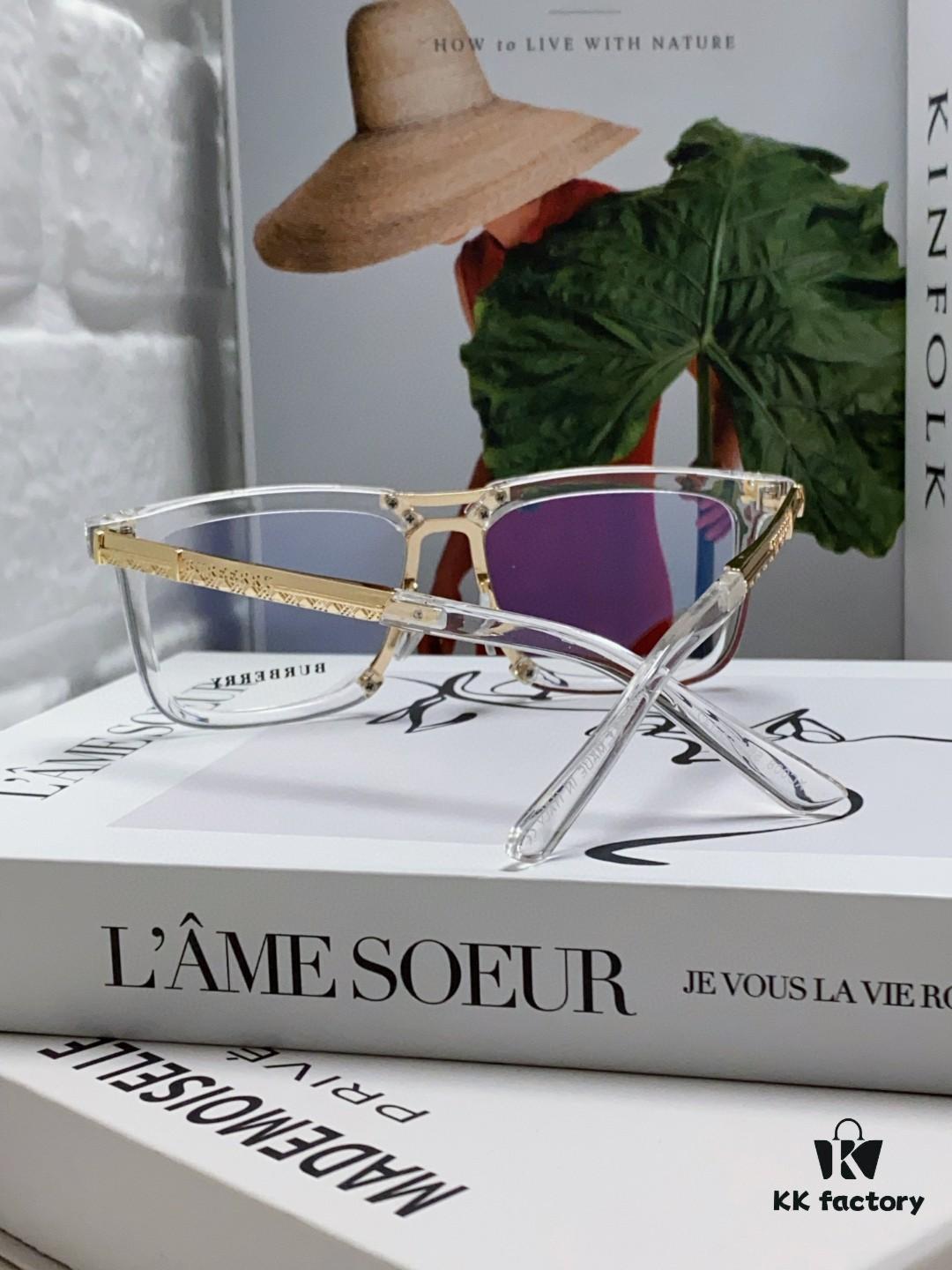 BURBERRY Full-Rim Metal Prescription Eyeglass Frame, Unisex Business Optical Glasses Frame