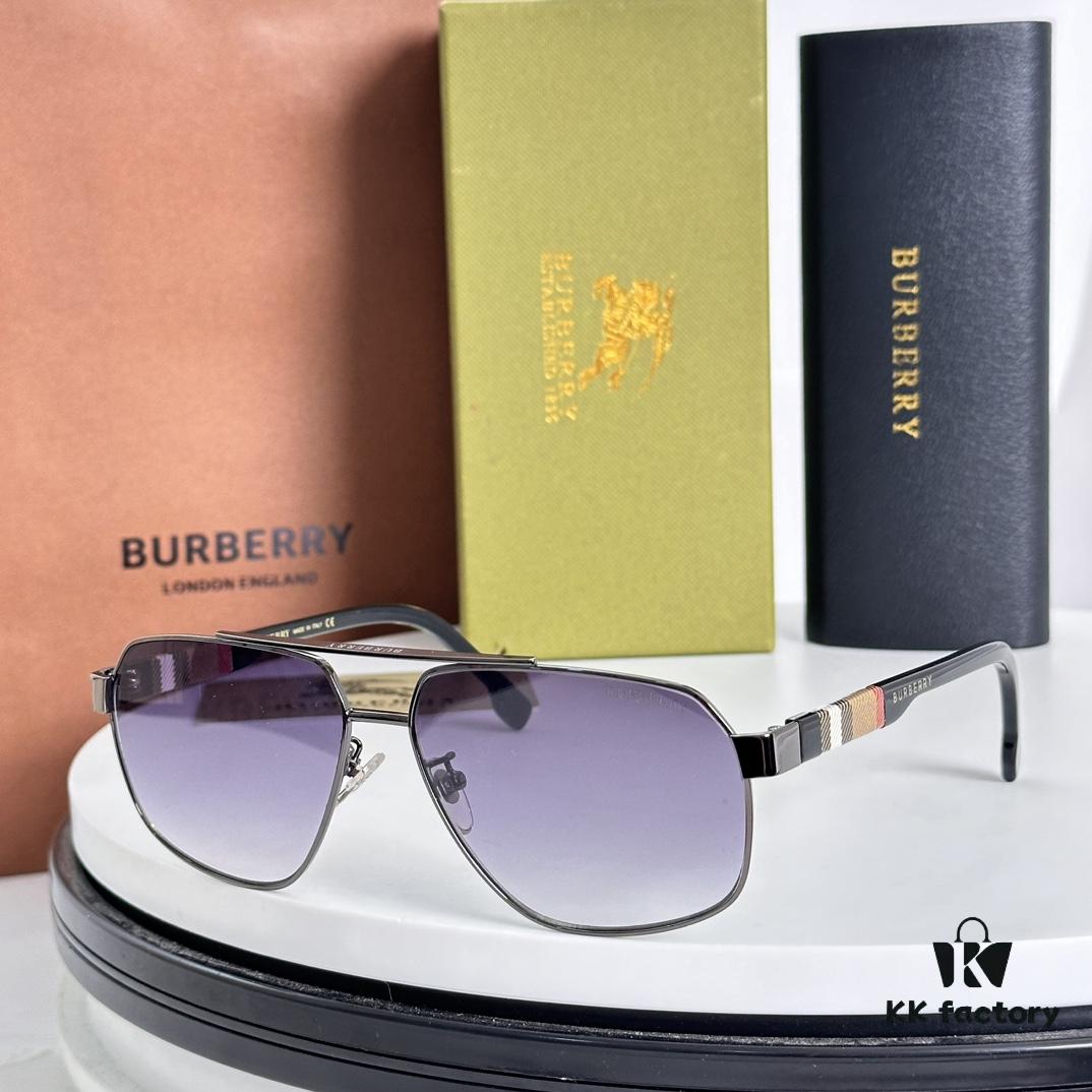 Burberry BE4212 Men's Pattern Aviator Sunglasses, Full Stock Arrived