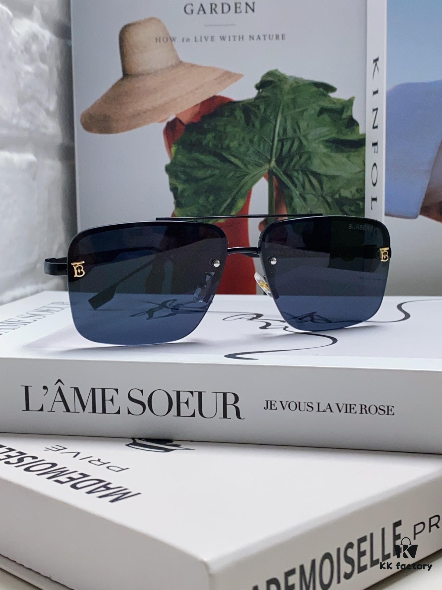 Burberry New Arrival One-Piece Driving Sunglasses, Celebrity Favorite Unisex Aviator Shades