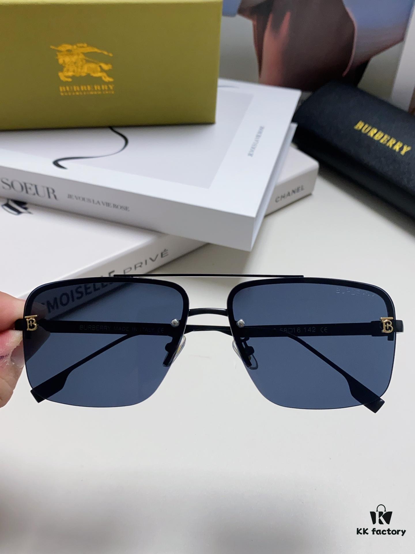 Burberry New Arrival One-Piece Driving Sunglasses, Celebrity Favorite Unisex Aviator Shades