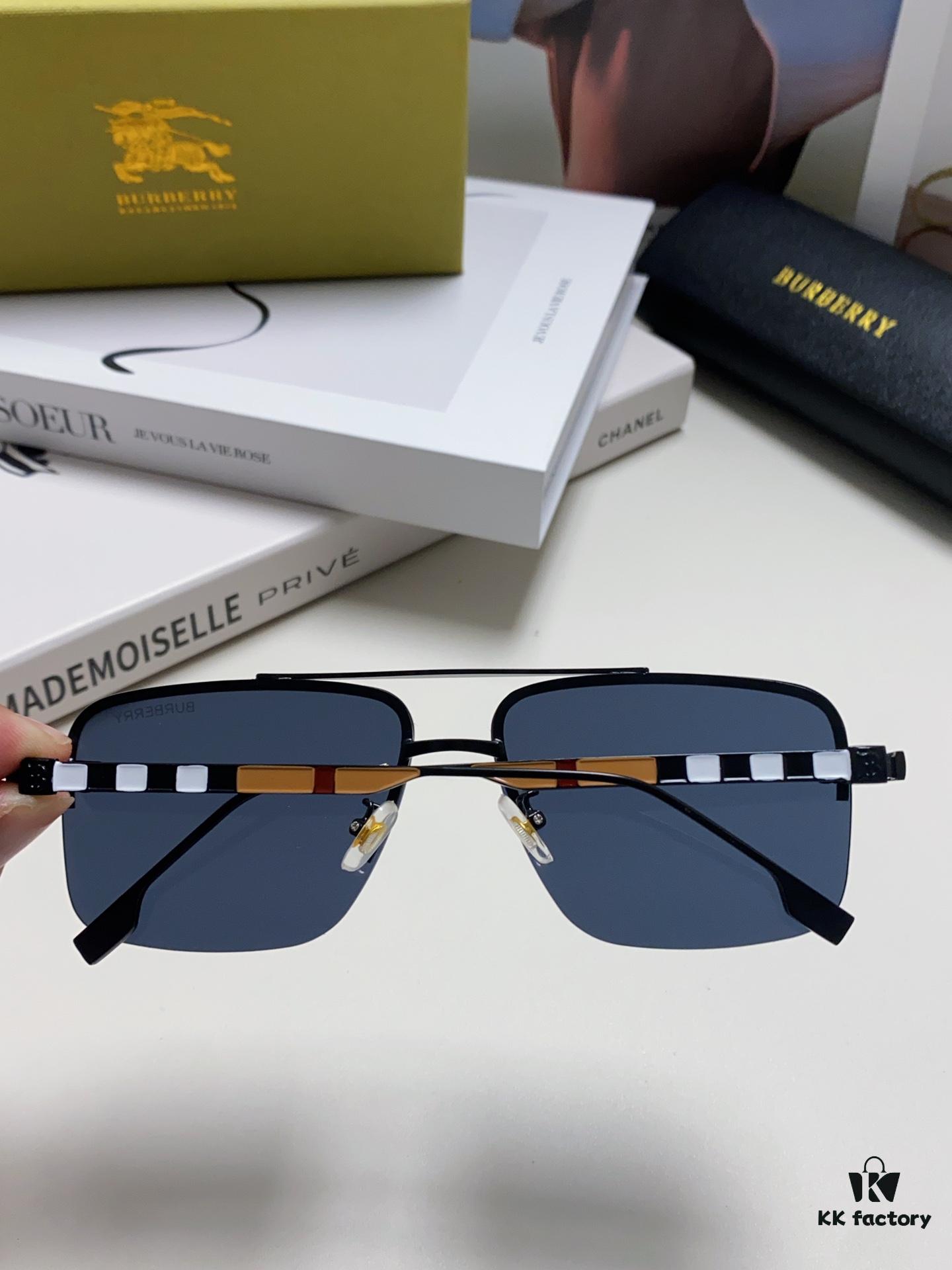 Burberry New Arrival One-Piece Driving Sunglasses, Celebrity Favorite Unisex Aviator Shades