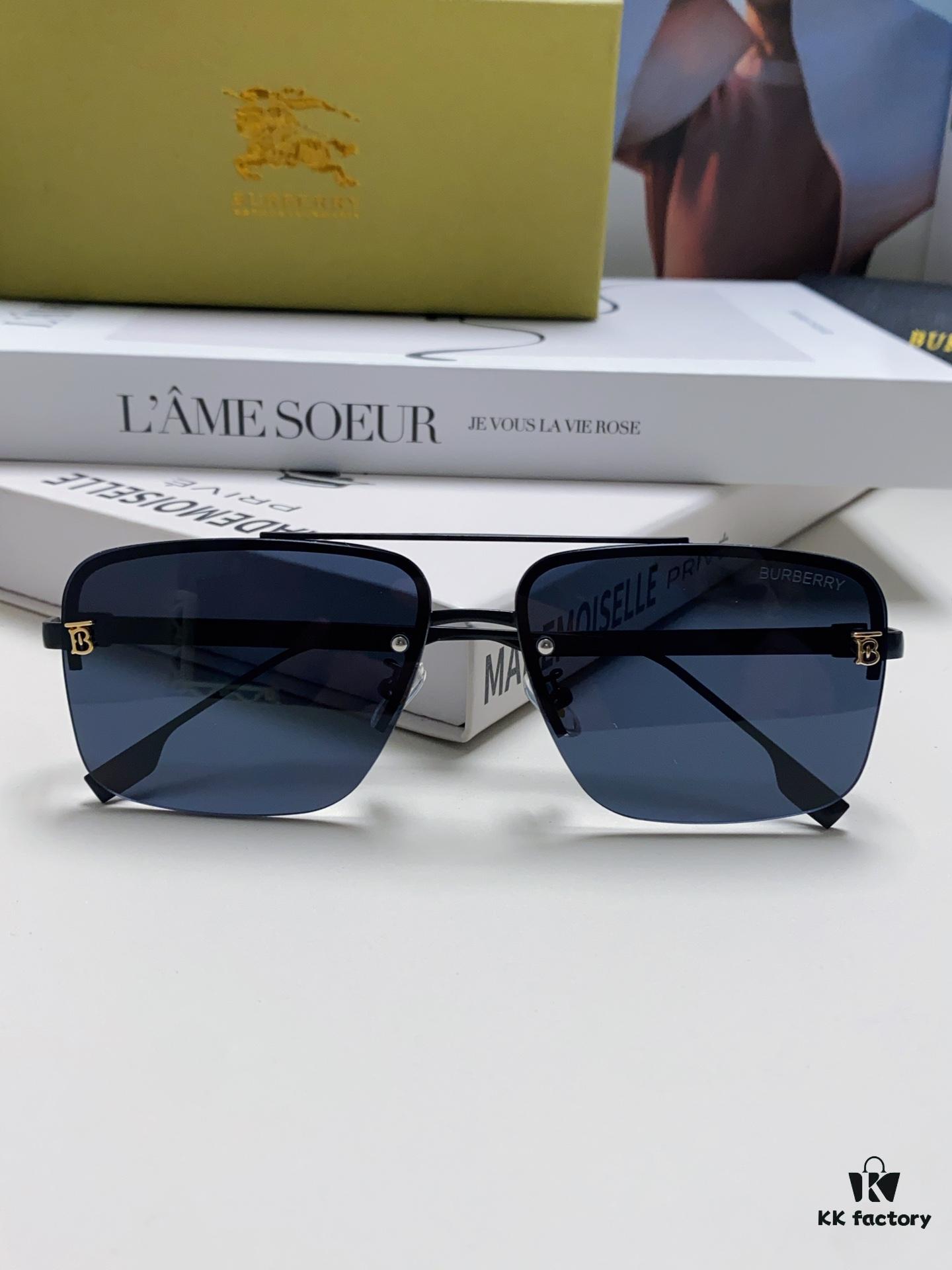 Burberry New Arrival One-Piece Driving Sunglasses, Celebrity Favorite Unisex Aviator Shades