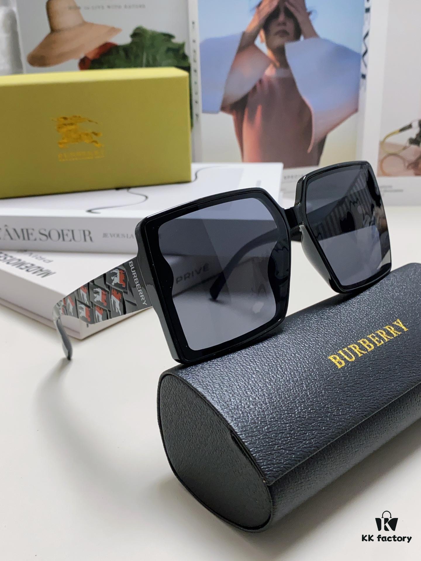 Burberry 2024 New Arrival Polarized Sunglasses for Women, Oversized Frame Flattering Face Shape, Sun Protection Shades Suitable for Round Faces, Driving Glasses