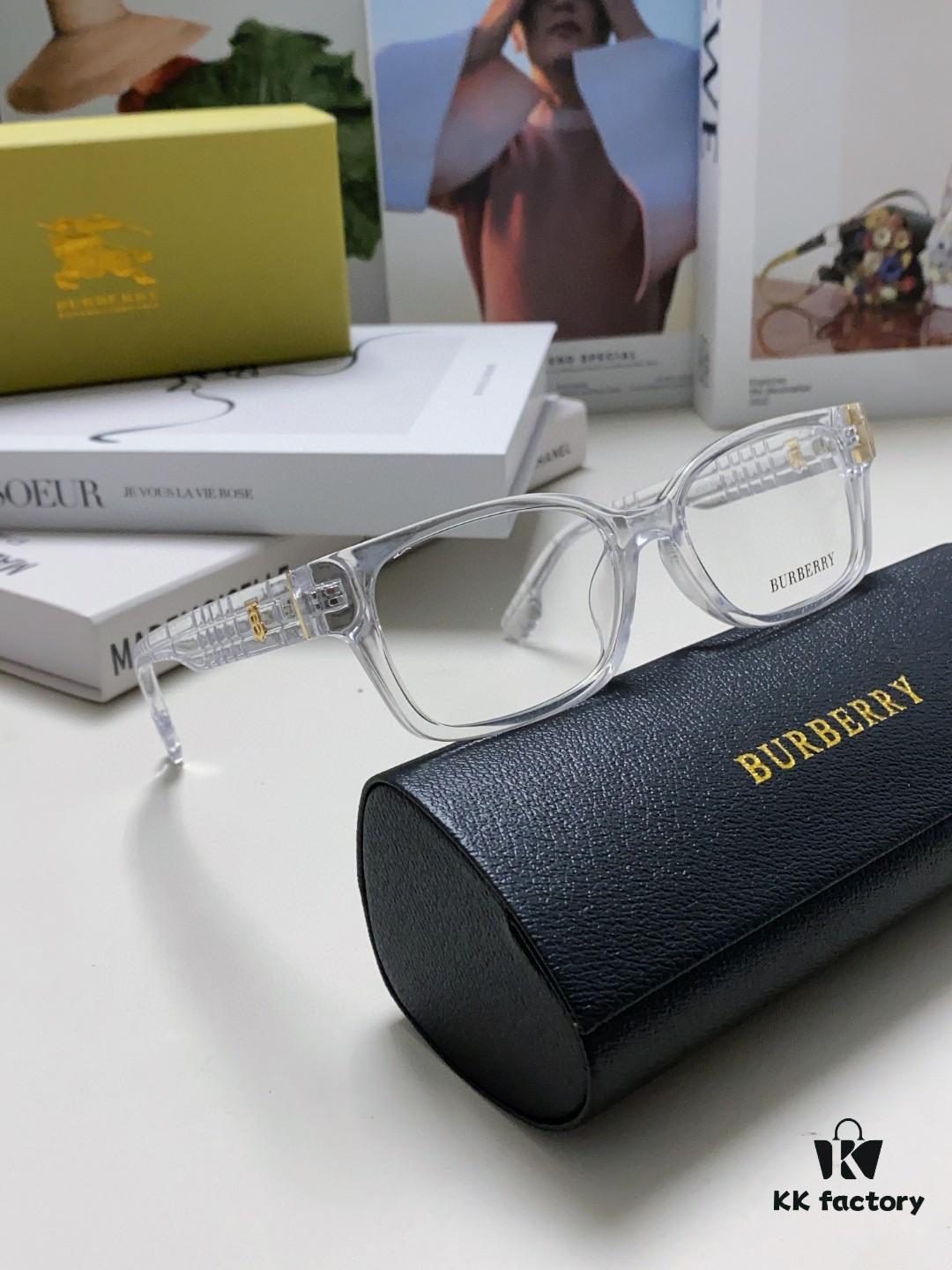 Burberry 2024 New Arrival High-Aesthetic Eyeglass Frame for Women, Large Frame Prescription-Compatible, Slimming Blue Light Blocking Optical Glasses, Non-Powered Sunglasses