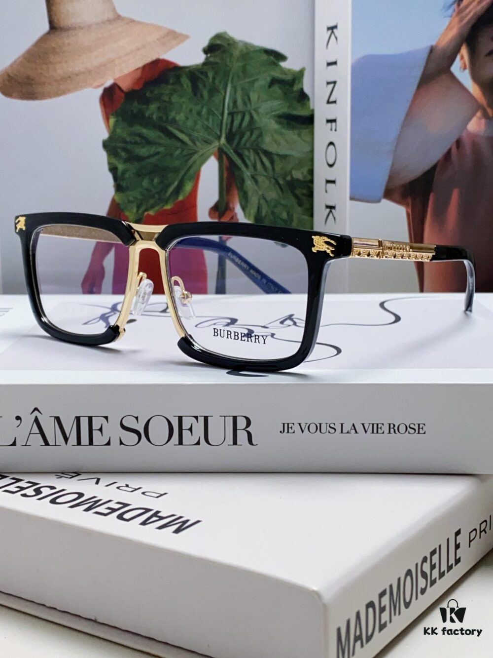 BURBERRY Full-Rim Metal Prescription Eyeglass Frame, Unisex Business Optical Glasses Frame