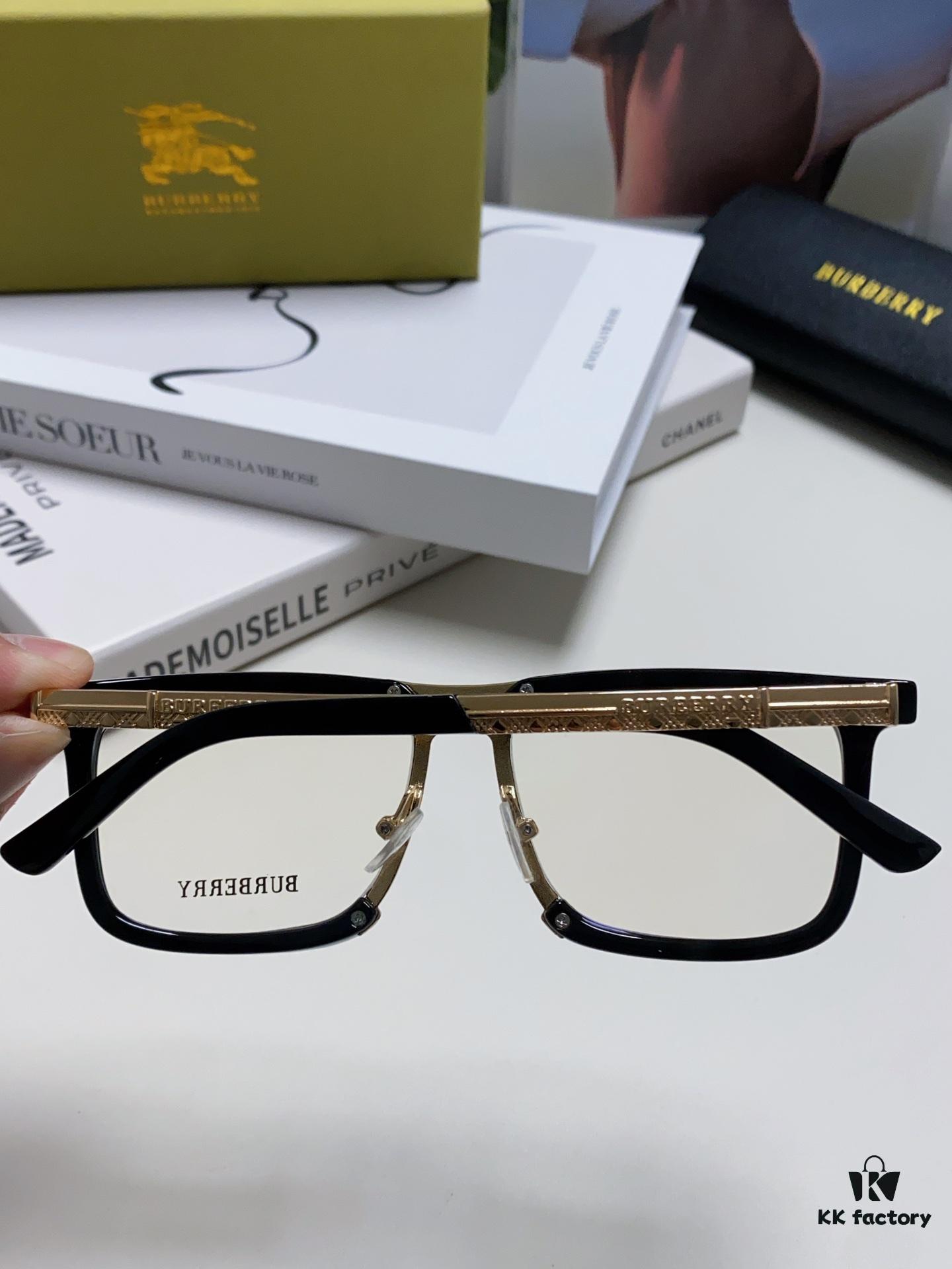 BURBERRY Full-Rim Metal Prescription Eyeglass Frame, Unisex Business Optical Glasses Frame