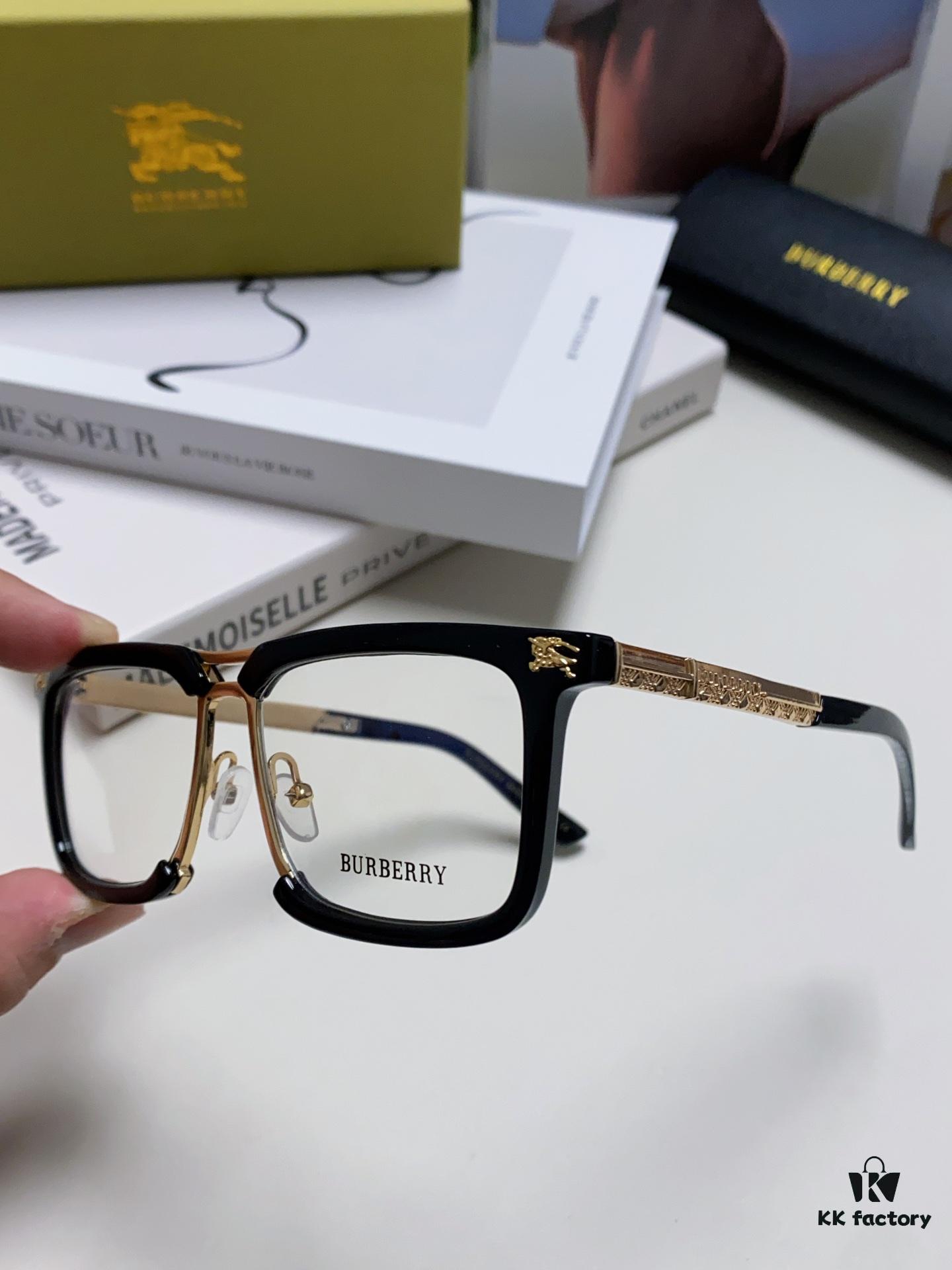 BURBERRY Full-Rim Metal Prescription Eyeglass Frame, Unisex Business Optical Glasses Frame