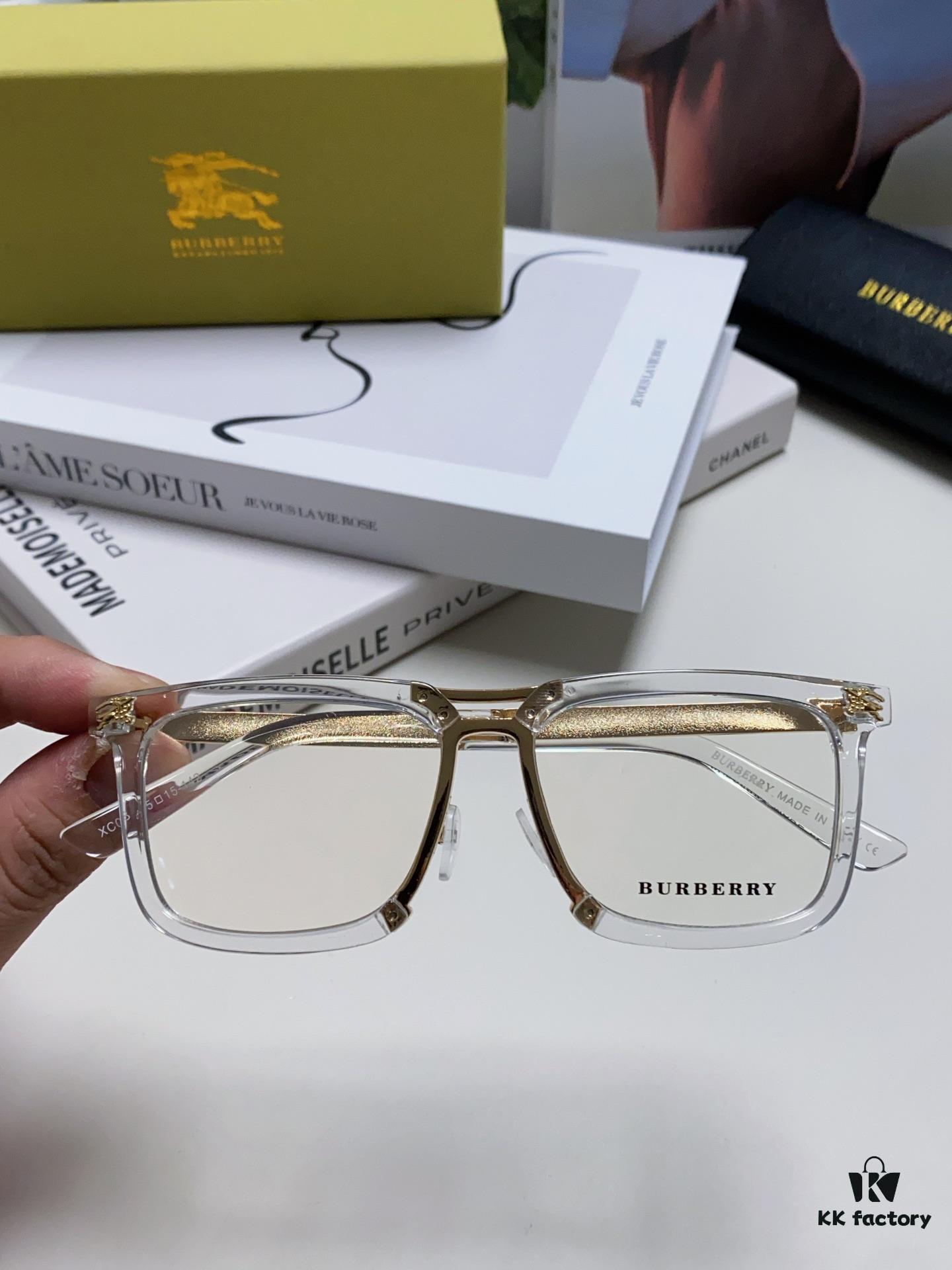 BURBERRY Full-Rim Metal Prescription Eyeglass Frame, Unisex Business Optical Glasses Frame