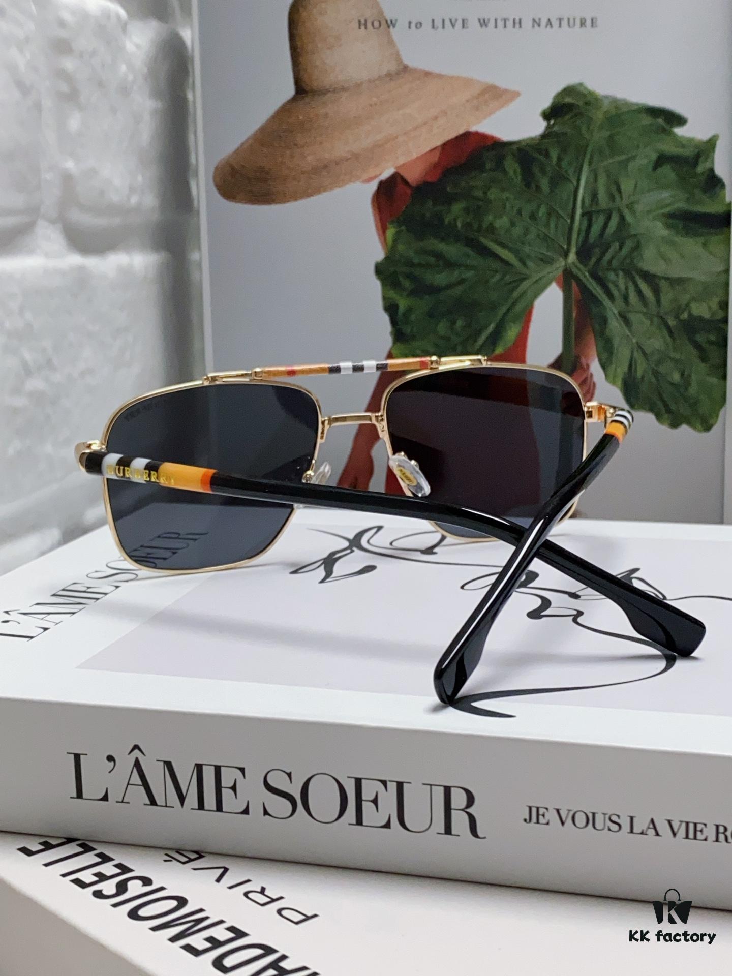 Burberry 2024 New Arrival Eyewear HD Anti-Fatigue Light Comfort Natural Frame Unisex Sunglasses