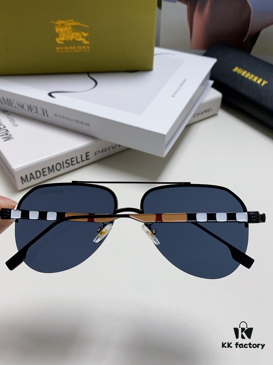 Burberry Round Frame 🎶 New One-Piece Driving Sunglasses, Must-Have Style for Men and Women, Celebrity-Favorite Aviator Sun Glasses