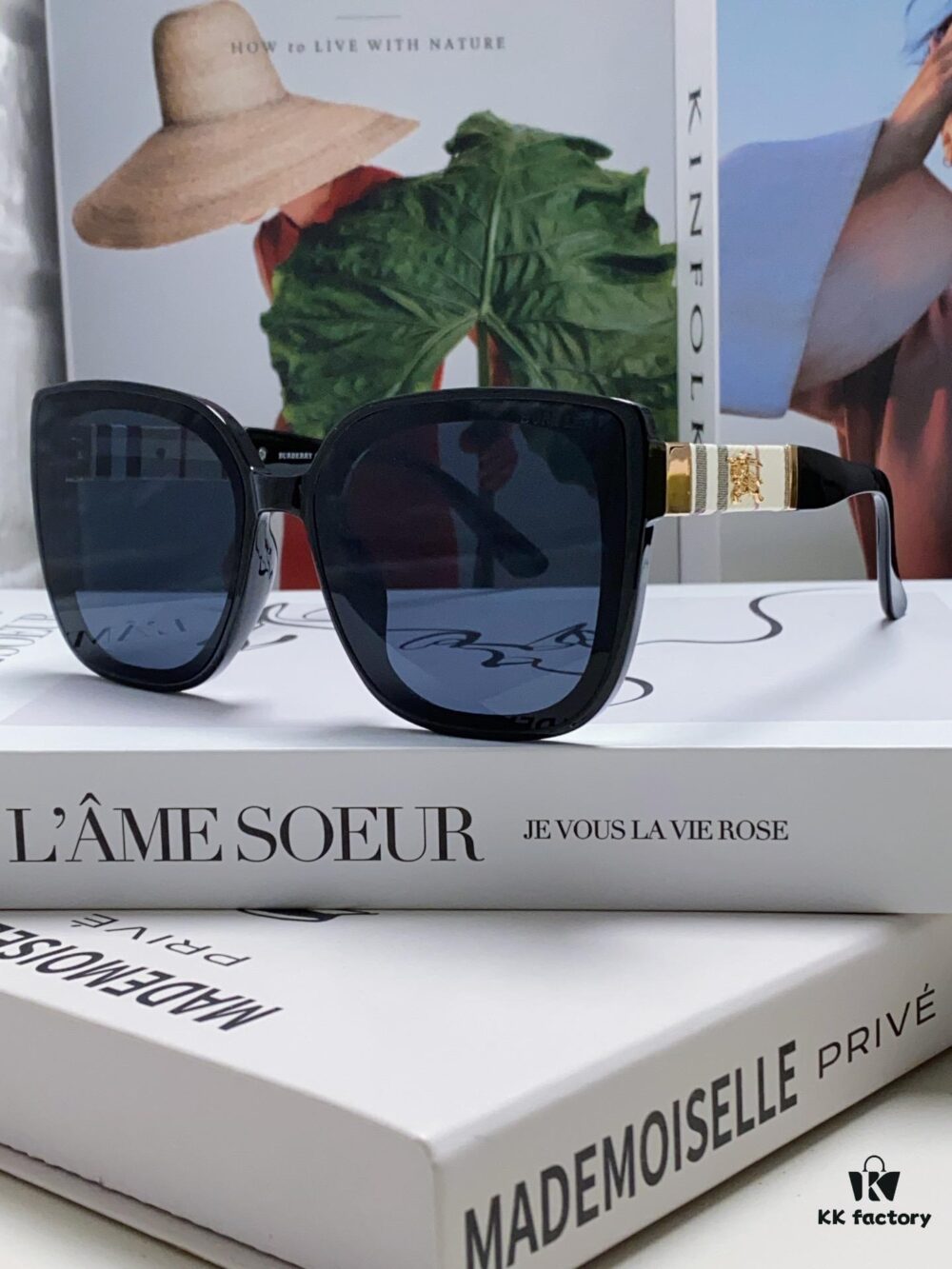 Burberry 2024 New Korean-Style Oversized Wide-Leg Stylish Fast-Fashion Nobility Unisex Sunglasses, Slimming Trendy Sun Glasses with Horse Logo and Classic Check Pattern