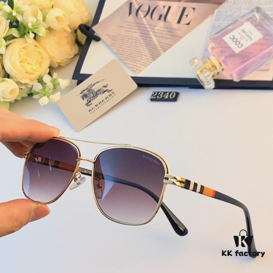 Burberry New Arrival Double-Bar Square Oversized Sunglasses Unisex Casual Travel Shades