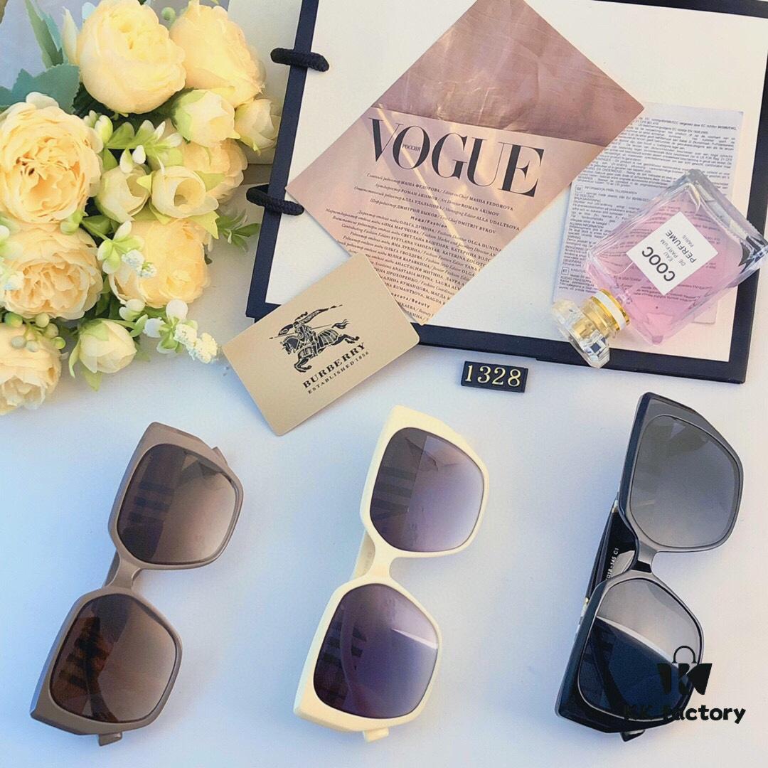 Burberry 2024 New Fashion Korean-Style Large-Frame Sunglasses for Women, Stylish UV-Protection Sun Glasses