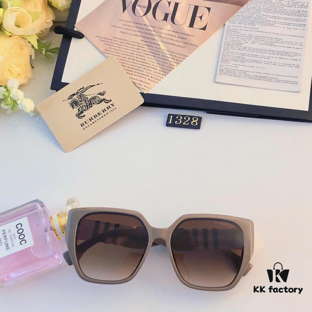 Burberry 2024 New Fashion Korean-Style Large-Frame Sunglasses for Women, Stylish UV-Protection Sun Glasses