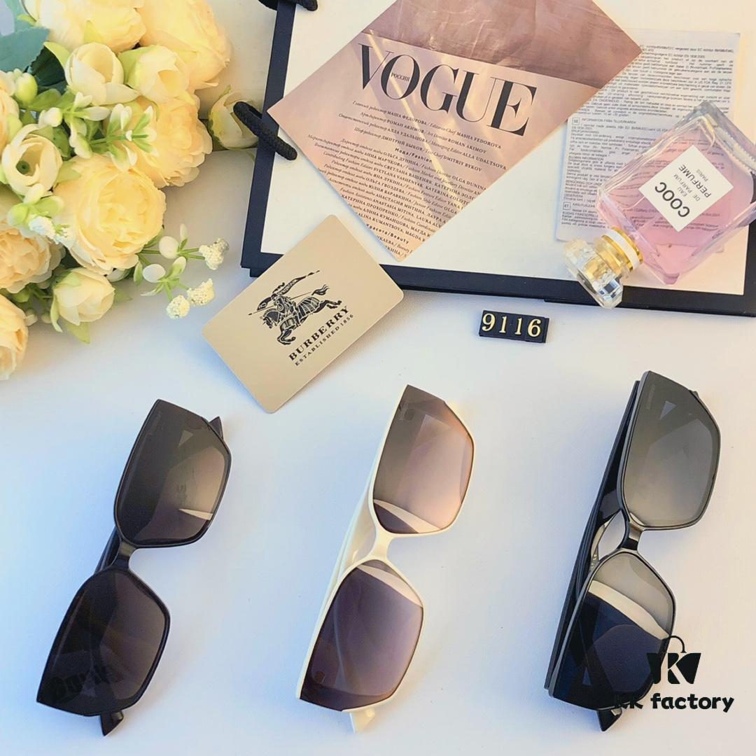 Burberry 2024 New Fashion Women's Trendy High-End Stylish Square Sunglasses UV Protection Slimming Driving Sun Glasses