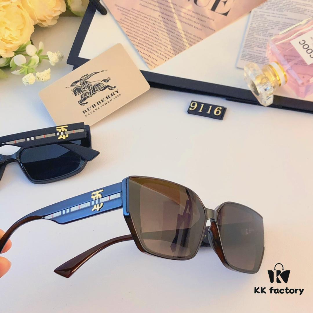 Burberry 2024 New Fashion Women's Trendy High-End Stylish Square Sunglasses UV Protection Slimming Driving Sun Glasses