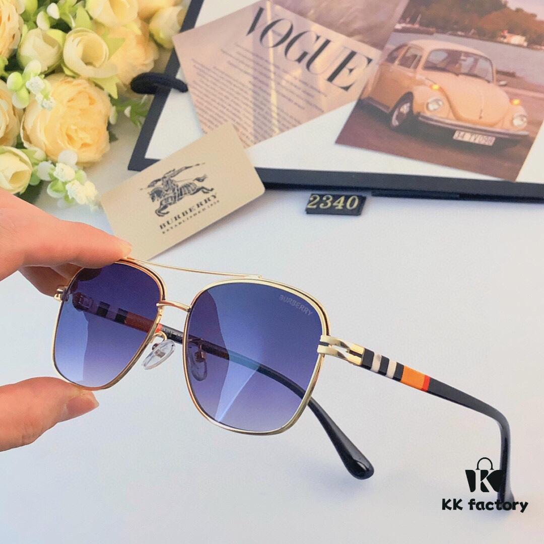 Burberry New Double-Bridge Square Oversized Sunglasses Unisex Casual Travel Shades