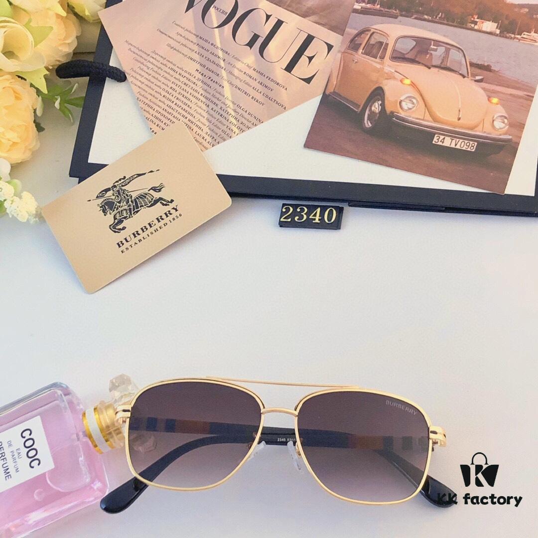 Burberry New Double-Bridge Square Oversized Sunglasses Unisex Casual Travel Shades