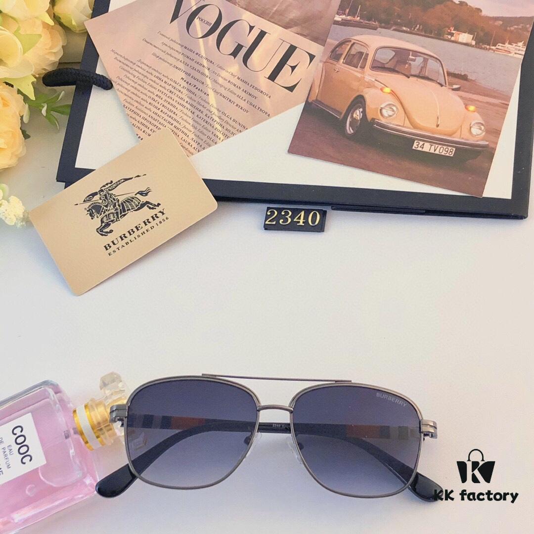 Burberry New Double-Bridge Square Oversized Sunglasses Unisex Casual Travel Shades