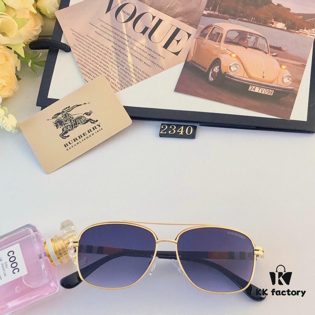 Burberry New Double-Bridge Square Oversized Sunglasses Unisex Casual Travel Shades