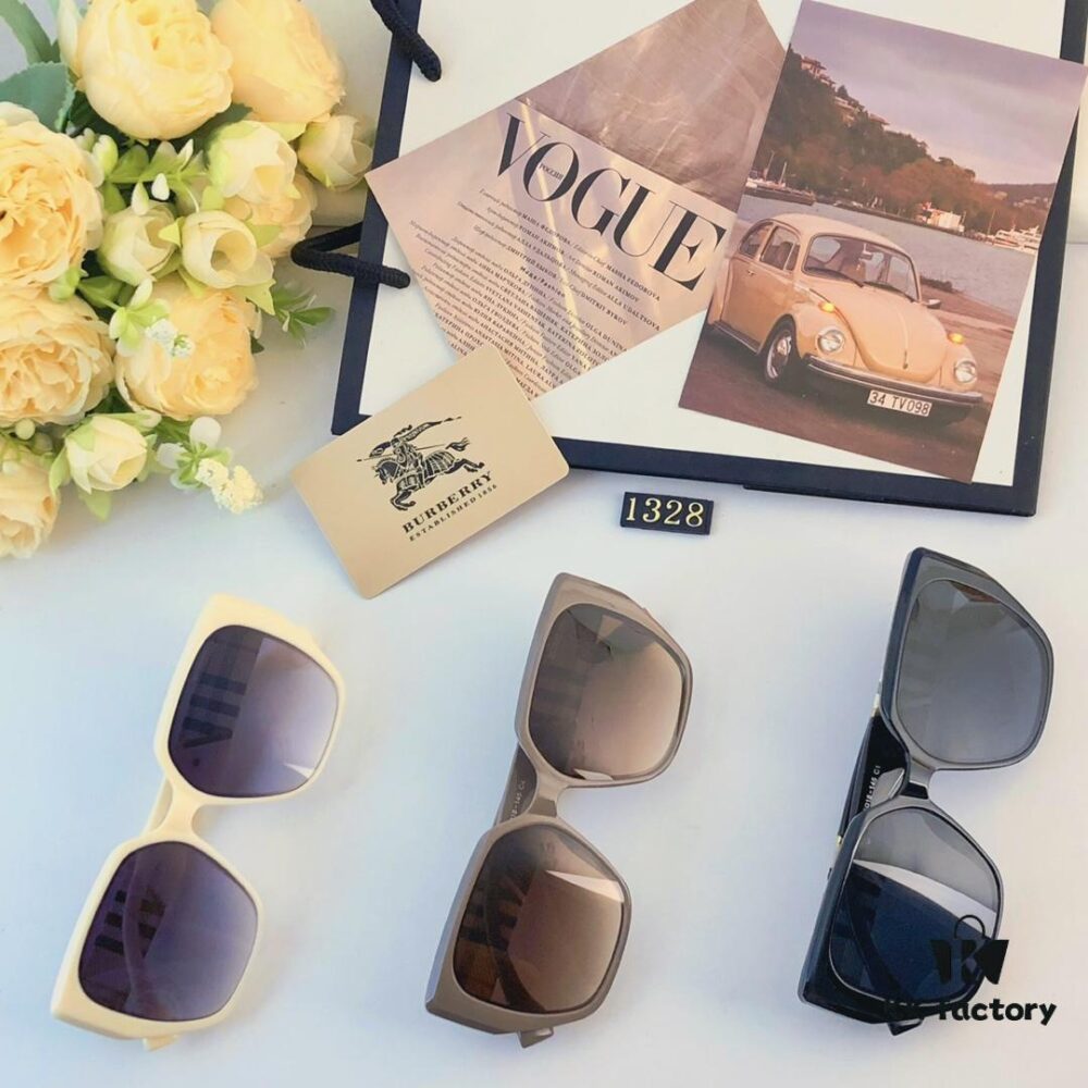 Burberry Style Korean Fashion Oversized Sunglasses for Long Face, Slimming UV Protection Sun Glasses Popular on Instagram