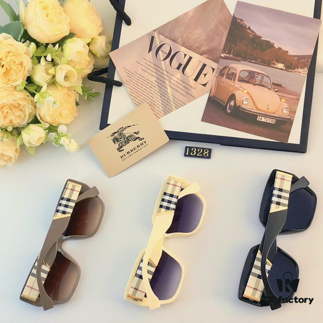 Burberry Style Korean Fashion Oversized Sunglasses for Long Face, Slimming UV Protection Sun Glasses Popular on Instagram