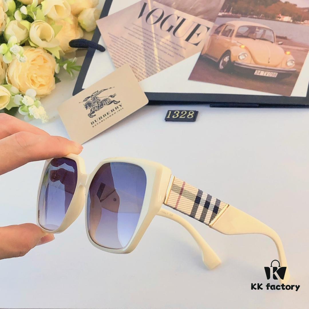 Burberry Style Korean Fashion Oversized Sunglasses for Long Face, Slimming UV Protection Sun Glasses Popular on Instagram