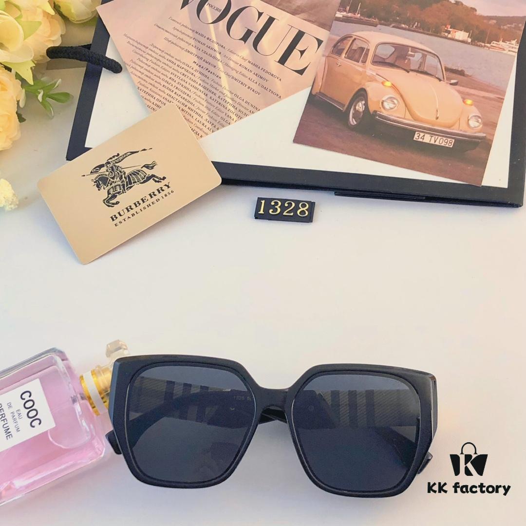 Burberry Style Korean Fashion Oversized Sunglasses for Long Face, Slimming UV Protection Sun Glasses Popular on Instagram