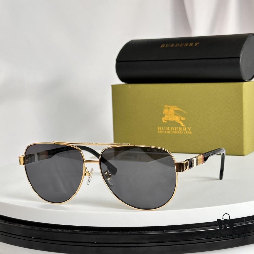 Burberry Men's Authentic Pattern Aviator Sunglasses BE4212