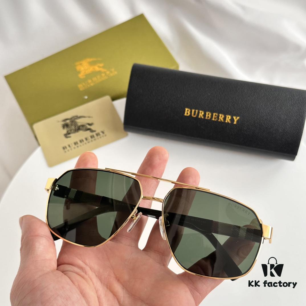 120‼️Burberry Men's Genuine Aviator Sunglasses with Pattern, BE4212 Sunglasses