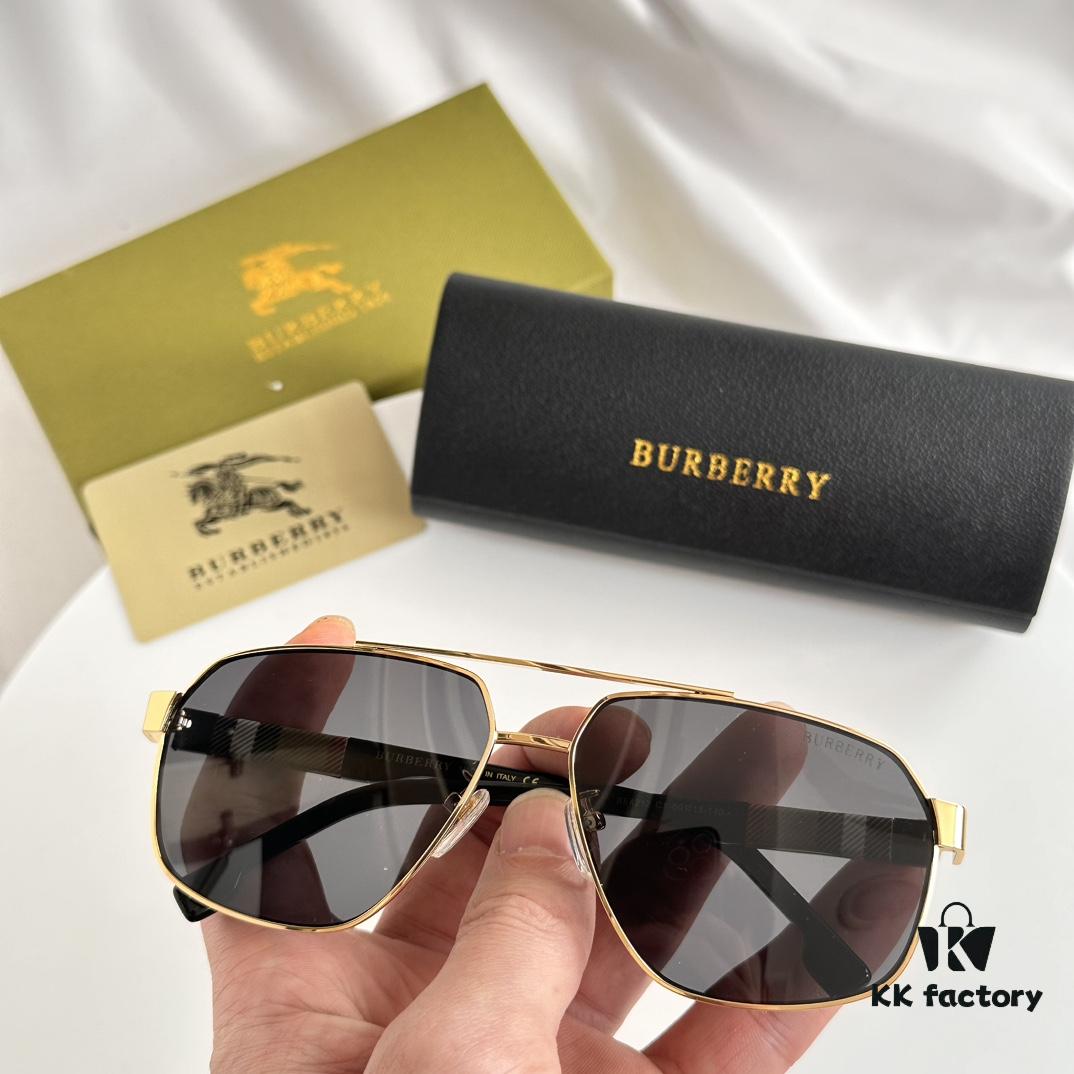 120‼️Burberry Men's Genuine Aviator Sunglasses with Pattern, BE4212 Sunglasses