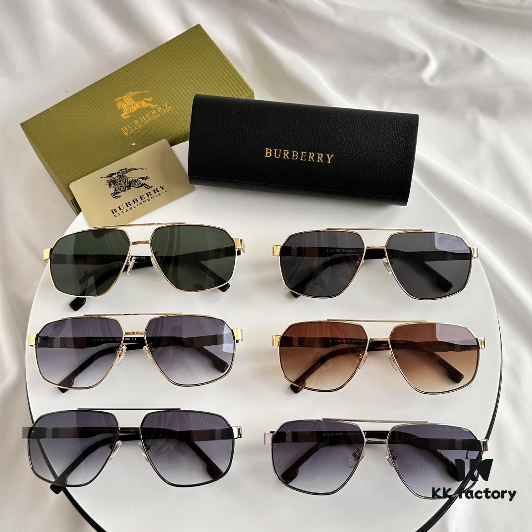 120‼️Burberry Men's Genuine Aviator Sunglasses with Pattern, BE4212 Sunglasses