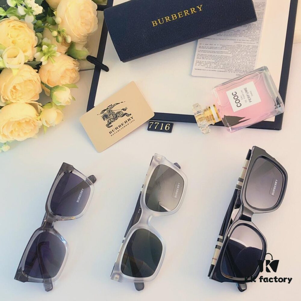 Burberry 2024 European and American Fashion Square Oversized Vintage Polarized Sunglasses with UV Protection, Stylish Unisex Sunglasses for Couples