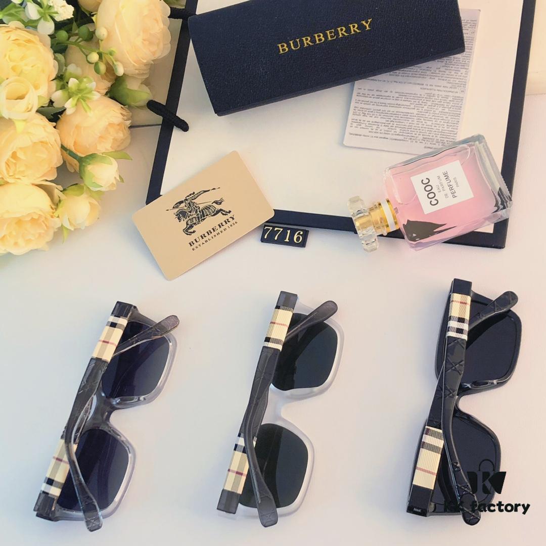 Burberry 2024 European and American Fashion Square Oversized Vintage Polarized Sunglasses with UV Protection, Stylish Unisex Sunglasses for Couples
