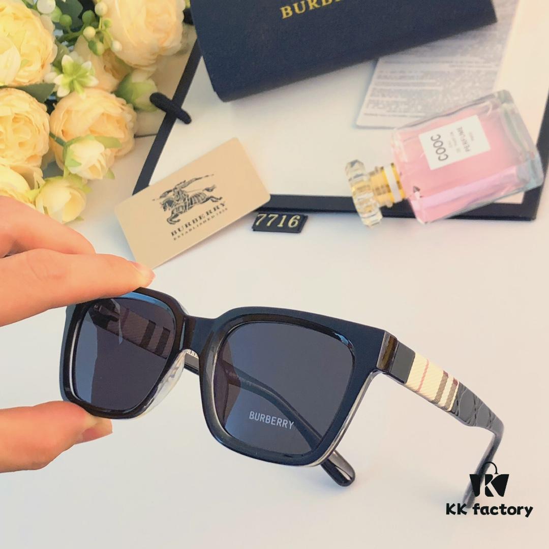 Burberry 2024 European and American Fashion Square Oversized Vintage Polarized Sunglasses with UV Protection, Stylish Unisex Sunglasses for Couples