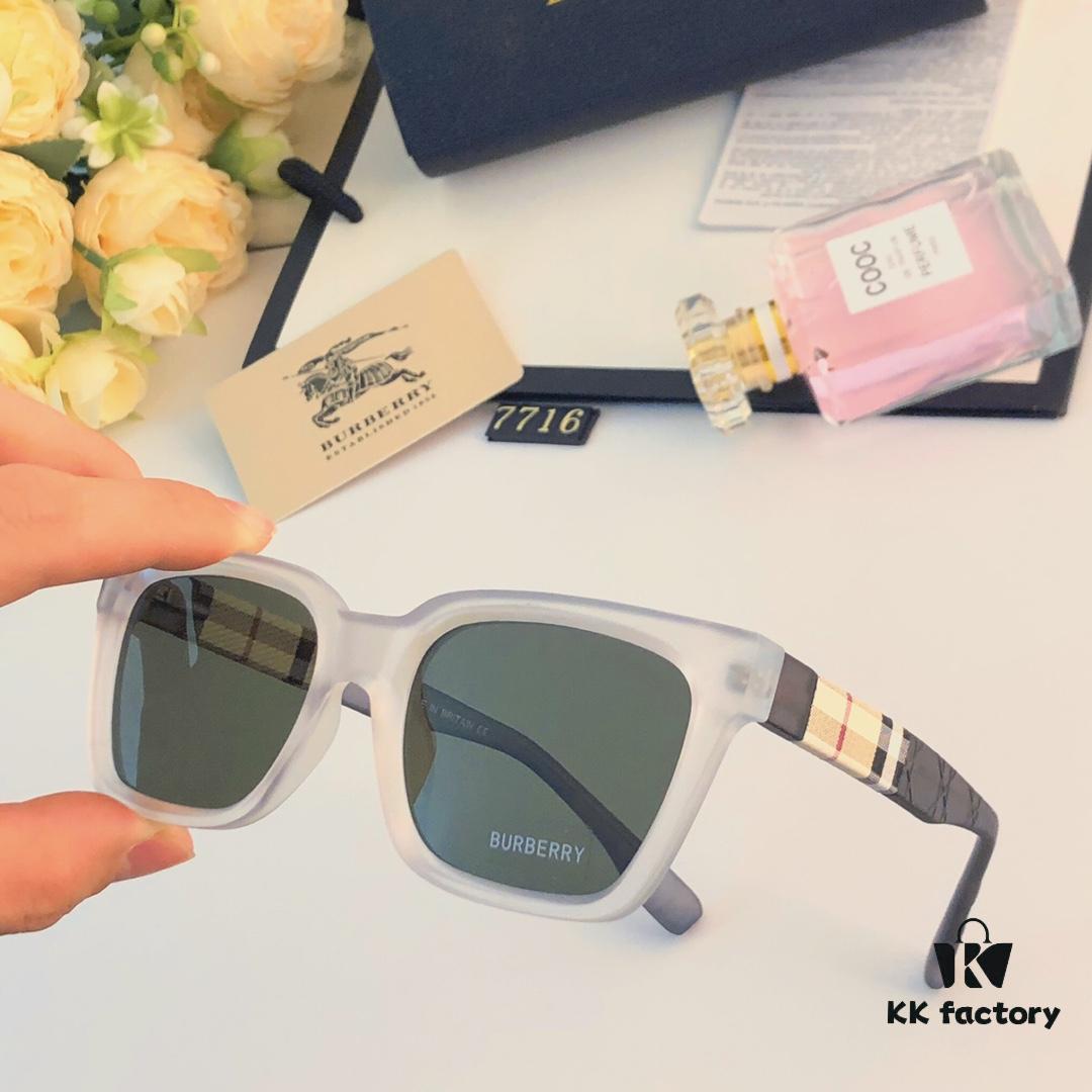 Burberry 2024 European and American Fashion Square Oversized Vintage Polarized Sunglasses with UV Protection, Stylish Unisex Sunglasses for Couples