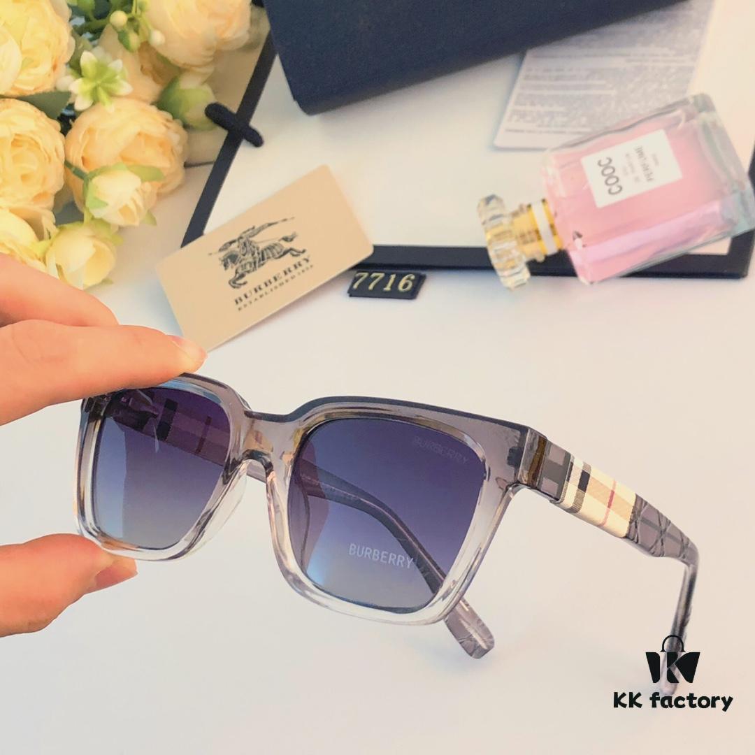 Burberry 2024 European and American Fashion Square Oversized Vintage Polarized Sunglasses with UV Protection, Stylish Unisex Sunglasses for Couples