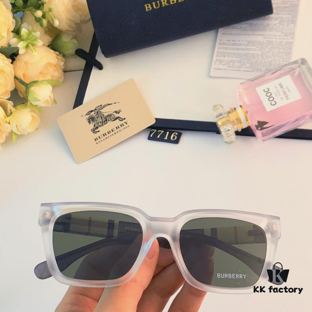 Burberry 2024 European and American Fashion Square Oversized Vintage Polarized Sunglasses with UV Protection, Stylish Unisex Sunglasses for Couples